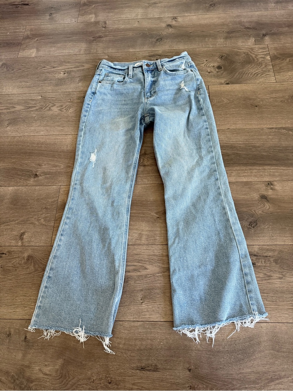 Altar'd State Light Blue Distressed Flare Jeans